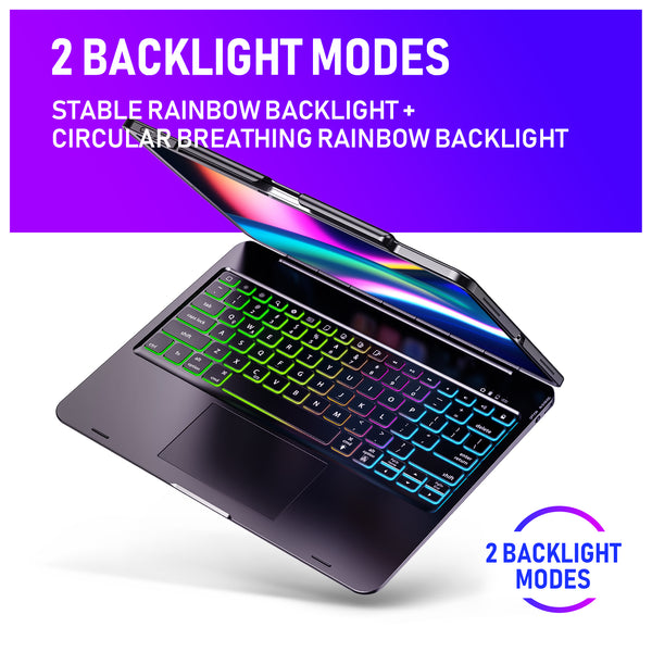 Keyboard Case for iPad Pro 12.9 2018-3rd Gen(Without Home Button)–Touchpad Keyboard Compatible with iPad Pro 12.9 – Backlight Keyboard for Tablet – Protection Wireless Tablet Keyboard - Pencil Holder