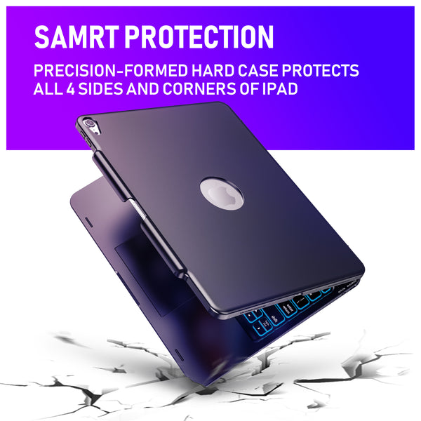 Keyboard Case for iPad Pro 12.9 2018-3rd Gen(Without Home Button)–Touchpad Keyboard Compatible with iPad Pro 12.9 – Backlight Keyboard for Tablet – Protection Wireless Tablet Keyboard - Pencil Holder