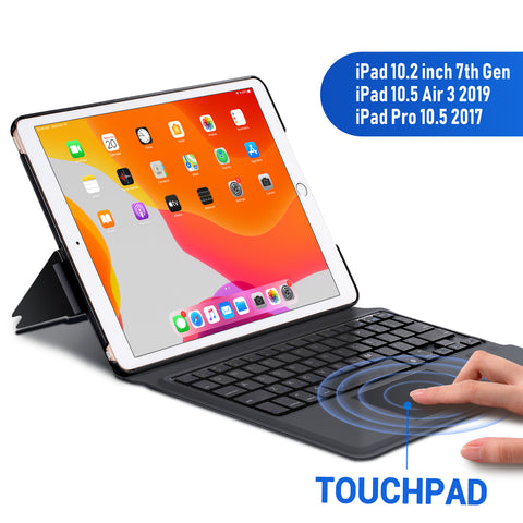 Keyboard Case Touchpad Function for iPad 7th Generation (10.2 inch 2019) / iPad Air 3rd Generation 10.5 2019/iPad Pro 10.5 2017– Stable Touchpad Function- iPad 7th Generation Case with Keyboard