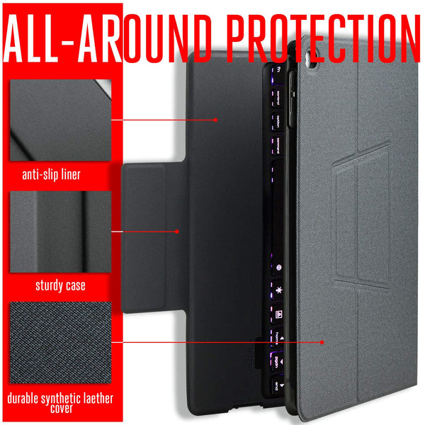 Keyboard Case Compatible with 2018 6th /2017 5th 9.7 inch iPad &iPad Pro 9.7 inch iPad Air/Air 2-Backlit Bluetooth Keyboard, Soft Leather Cover case with Keyboard(only fit 9.7 inch iPad)